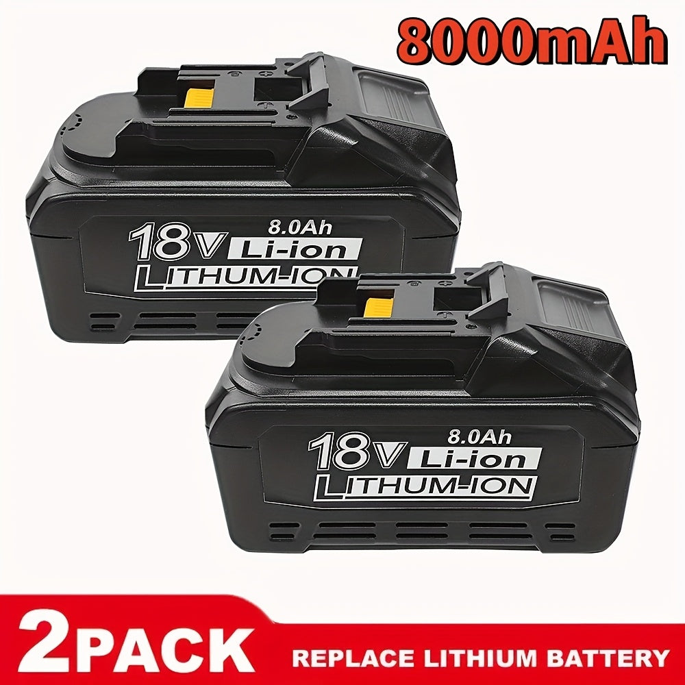 Replacement battery 2X 18V 8000mAh for Makita BL1860B BL1850B BL1840 BL1830 BL1860B BL1815 BL1835 BL1860B BL1845 BL1850 194205-3 LXT-400 with LED tool battery