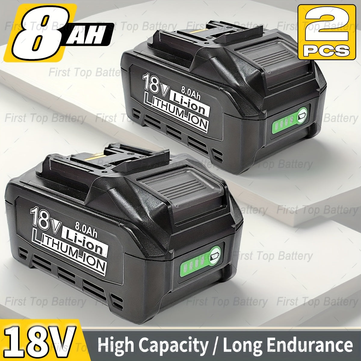 2PACK 8.0Ah 18V Ersatzakku für Makita 18V Lithium-Ionen-Akku Kompatibel mit 18 Volt BL1850B BL1840B BL1830B BL1835 BL1840 BL1850 BL1860 LXT400 Akku mit LED-Anzeige Akku-Werkzeug Akku