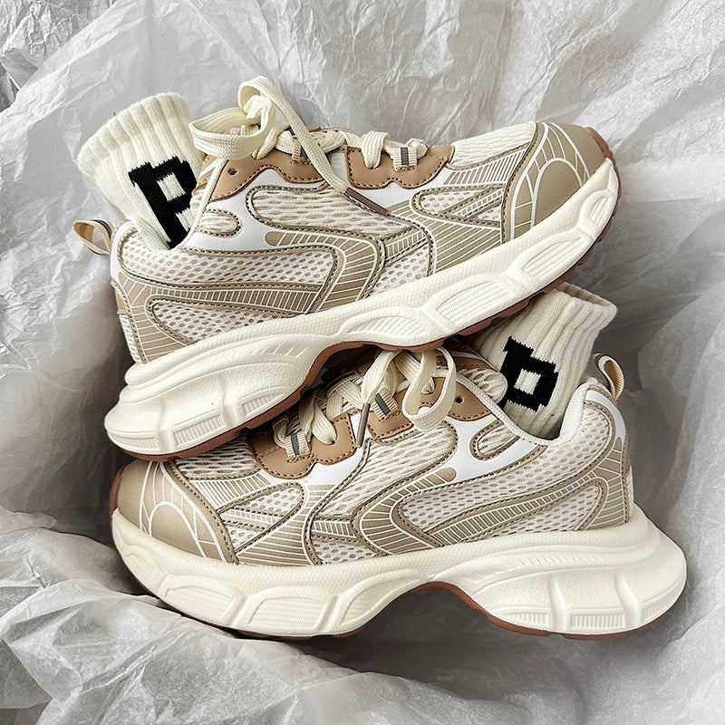 Retro old dad shoes women's 2024 new thick-soled heightening versatile sports and leisure shoes women