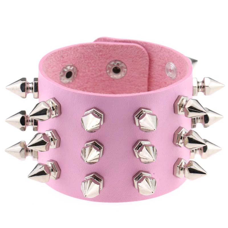 Punk style European and American exaggerated leather bracelet rivet bracelet hip hop street dance street shot wristband men's and women's jewelry personalized bracelet