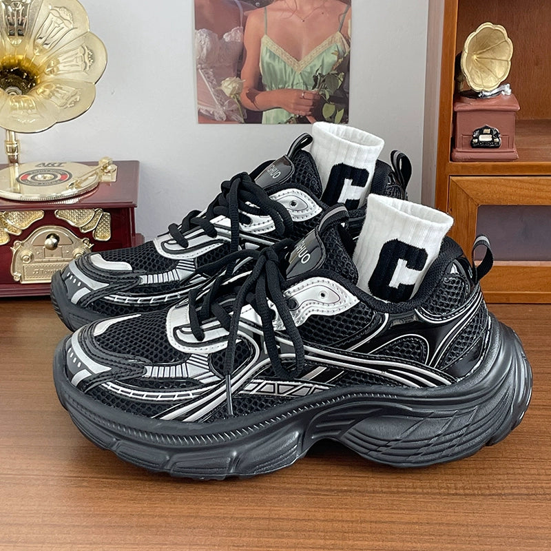 Retro old dad shoes women's 2024 new thick-soled heightening versatile sports and leisure shoes women