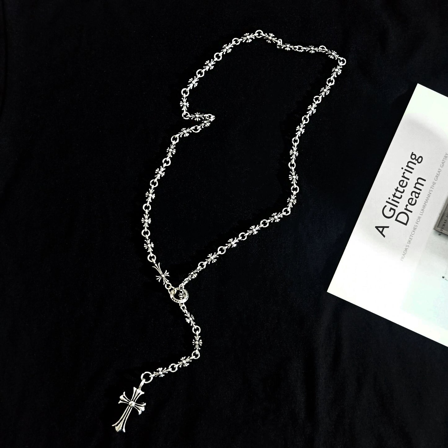 Simple cross necklace personalized crochet sweater chain for men and women