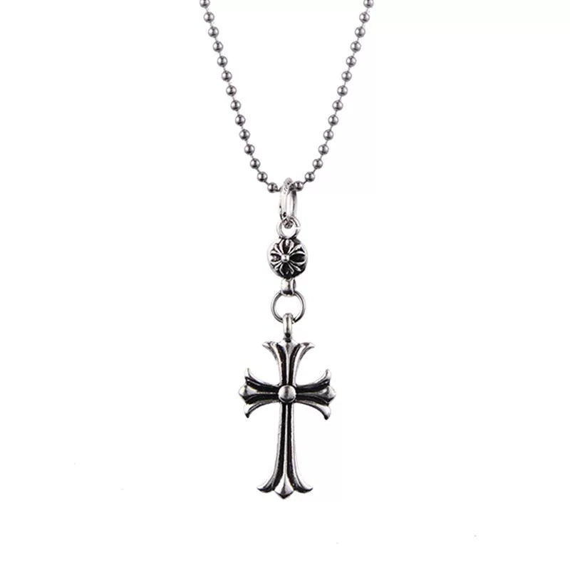 Simple cross necklace personalized crochet sweater chain for men and women
