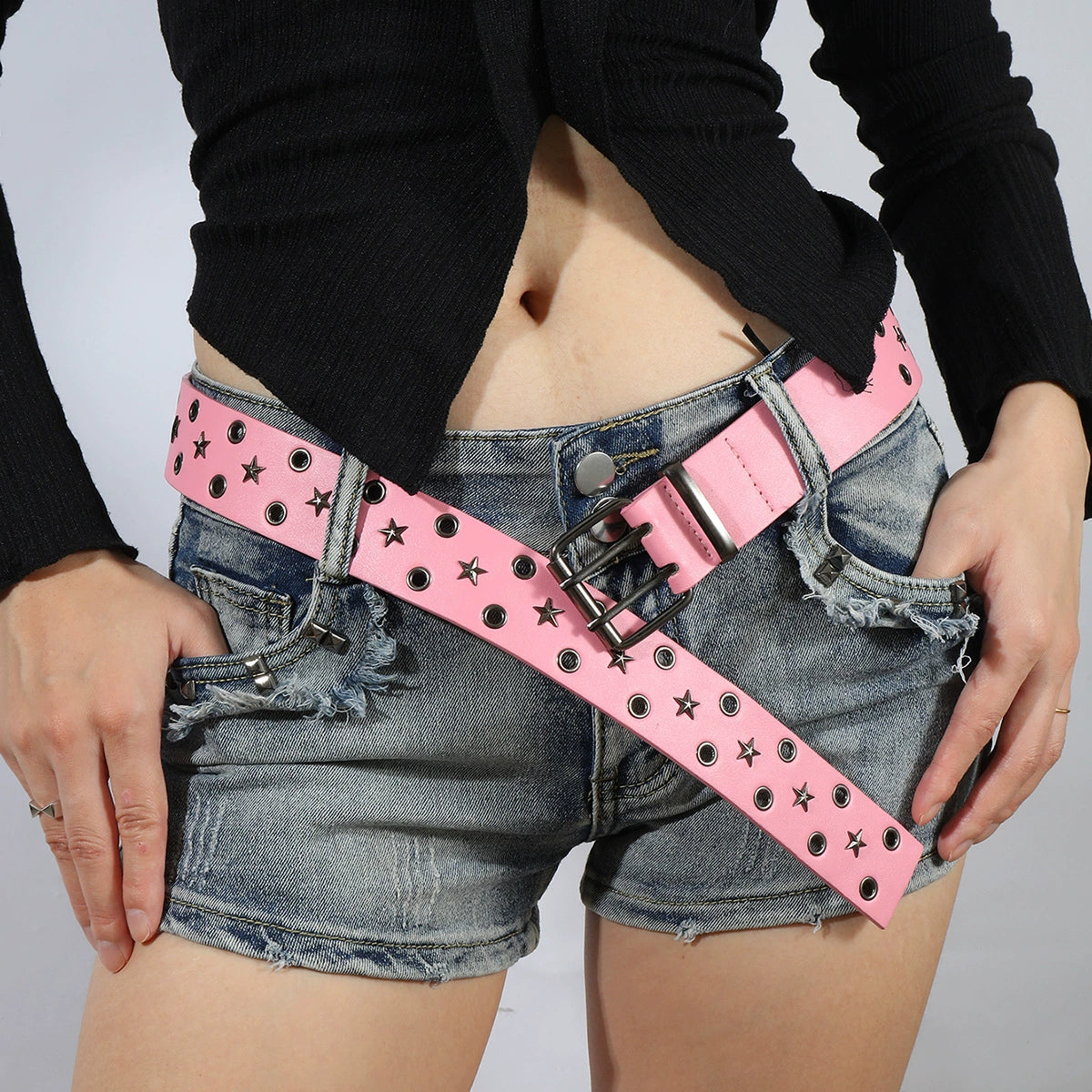 Punk y2k belt women's 2024 new accessories decorative skirt jeans women's large size extended belt