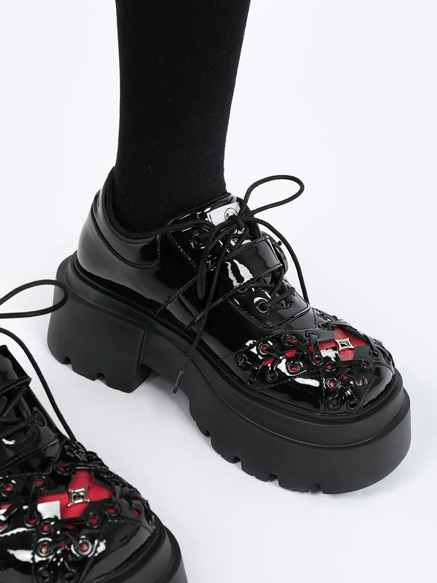 2024 new Japanese dark sweet cool small leather shoes niche versatile single shoes thick sole heightening derby shoes women