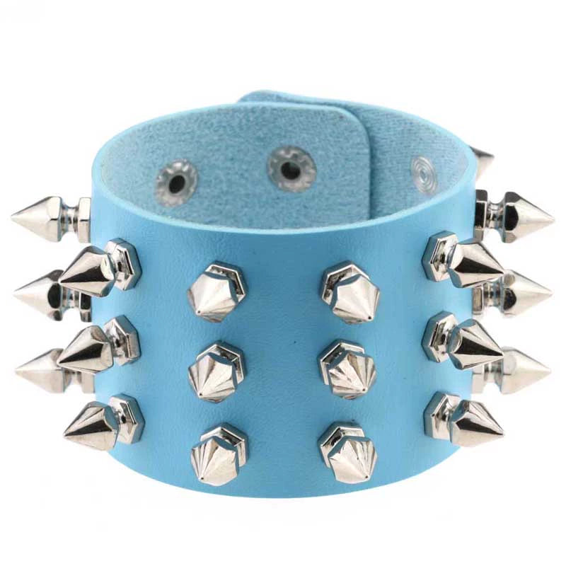 Punk style European and American exaggerated leather bracelet rivet bracelet hip hop street dance street shot wristband men's and women's jewelry personalized bracelet