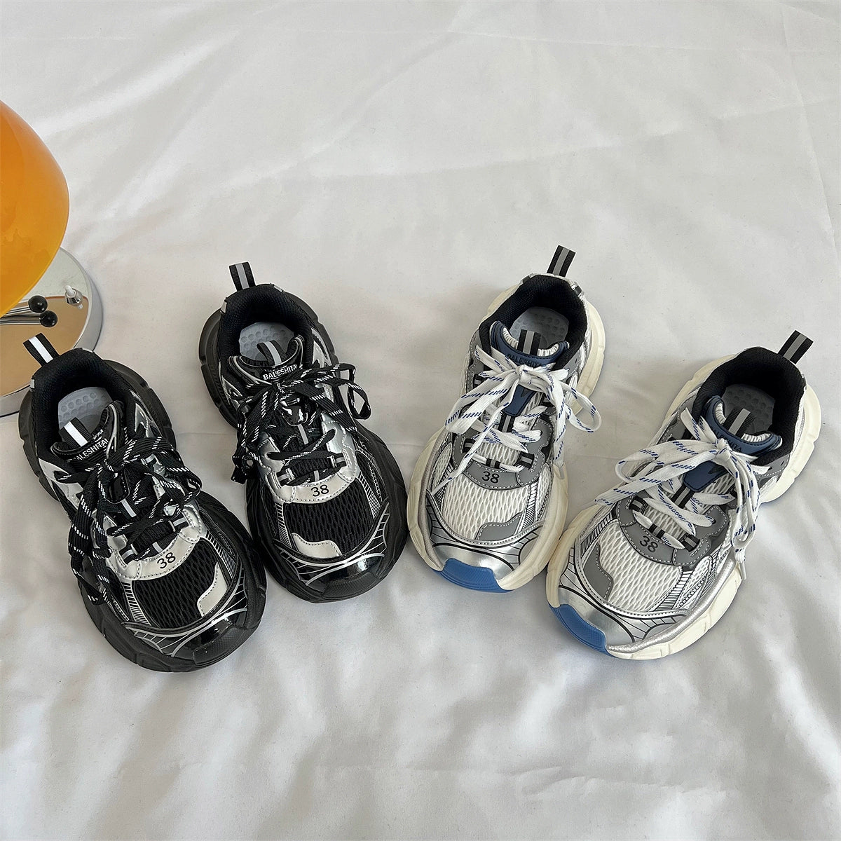 Hong Kong style mesh platform dad shoes men's shoes niche couple casual sports shoes women's 2024 winter new