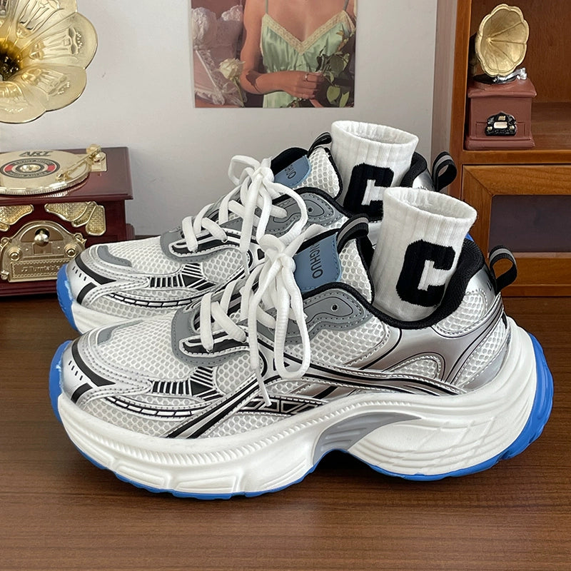 Retro old dad shoes women's 2024 new thick-soled heightening versatile sports and leisure shoes women