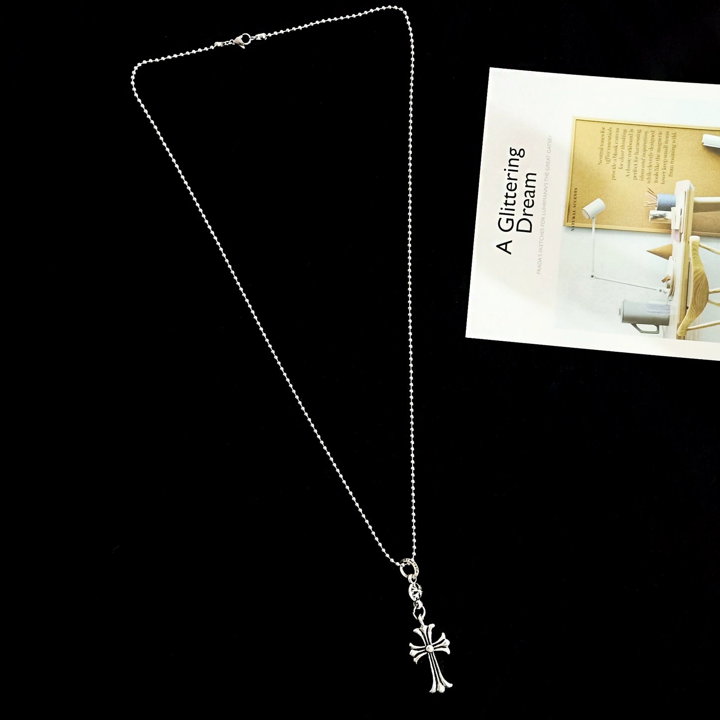 Simple cross necklace personalized crochet sweater chain for men and women