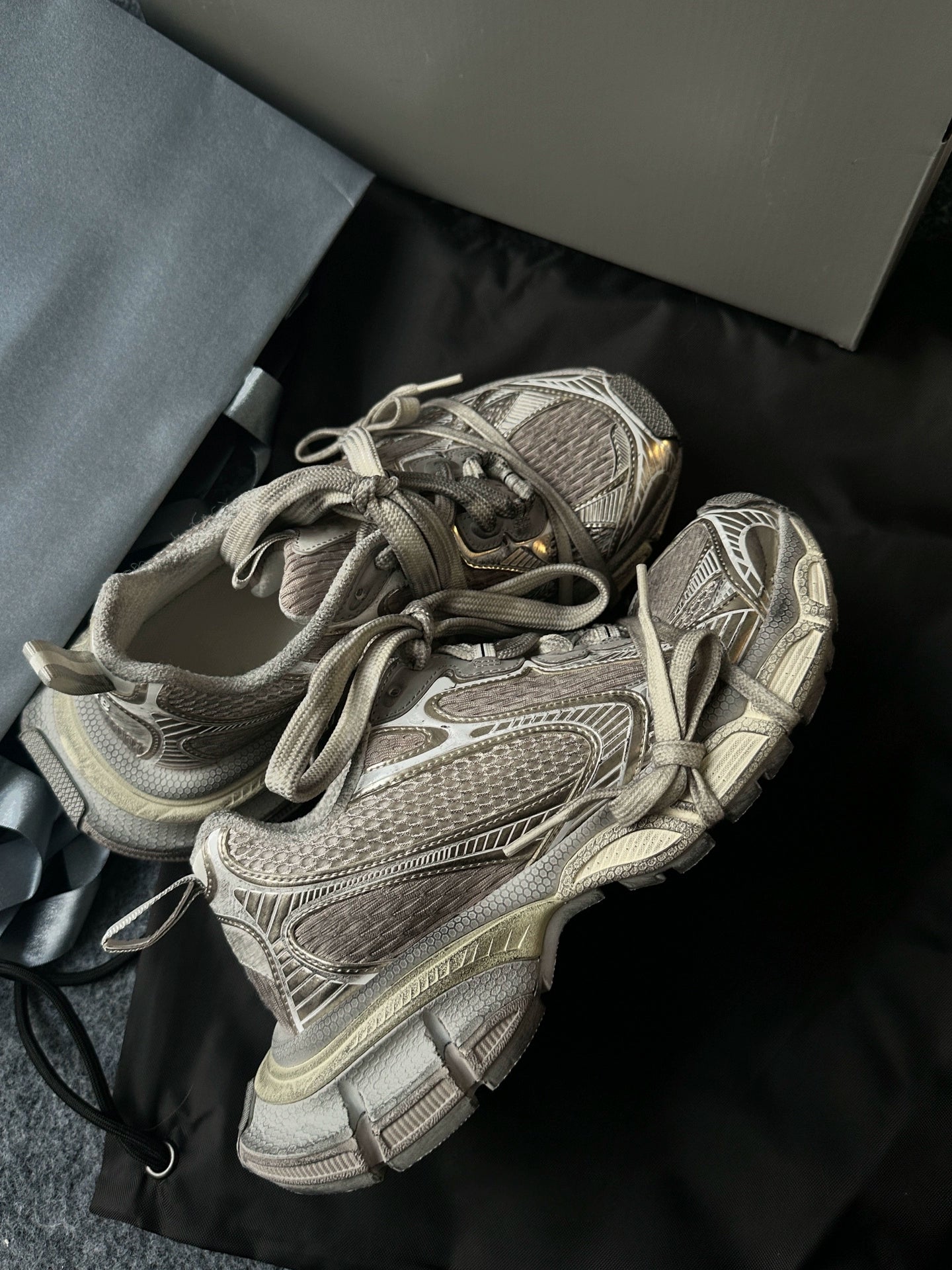 Paris 3xl dad shoes women's old ninth generation 2024 spring new women's shoes heightening sports platform shoes tide