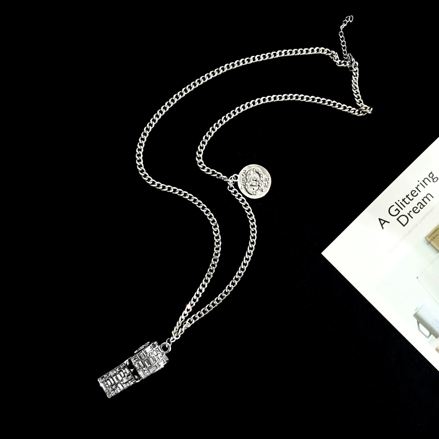 Simple cross necklace personalized crochet sweater chain for men and women