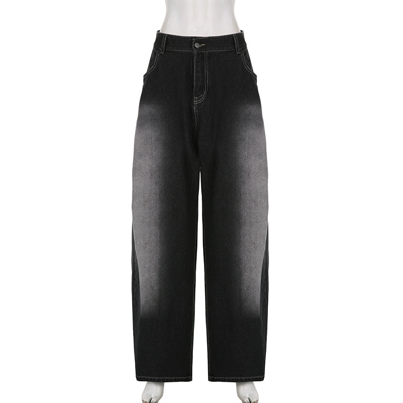 Design pleated loose trouser legs casual pants versatile polished white washed jeans