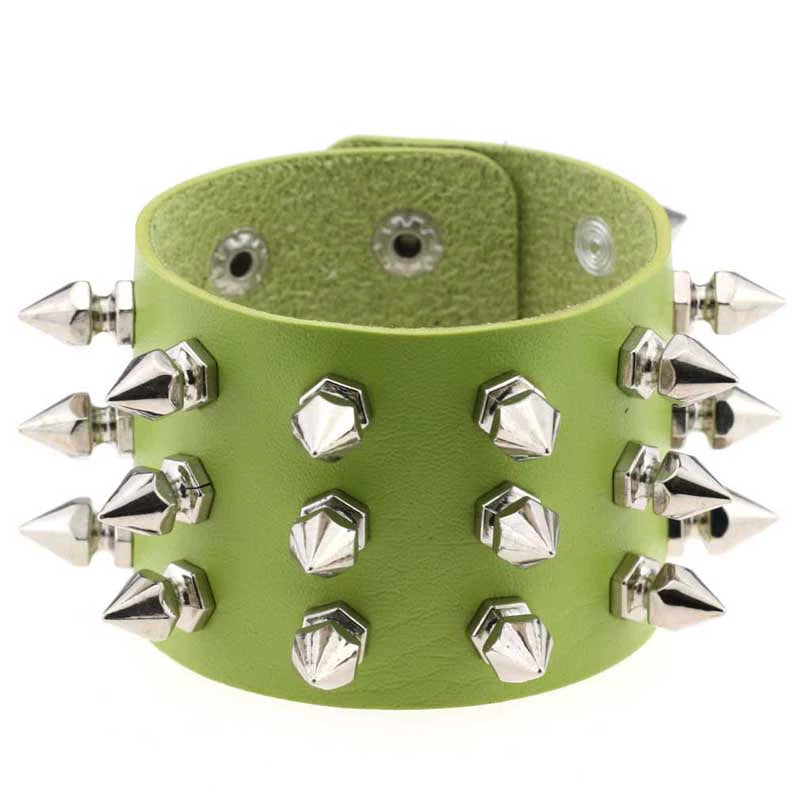 Punk style European and American exaggerated leather bracelet rivet bracelet hip hop street dance street shot wristband men's and women's jewelry personalized bracelet