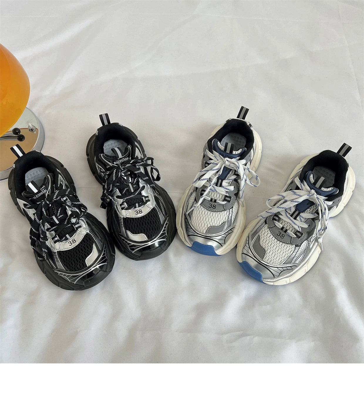 Hong Kong style mesh platform dad shoes men's shoes niche couple casual sports shoes women's 2024 winter new