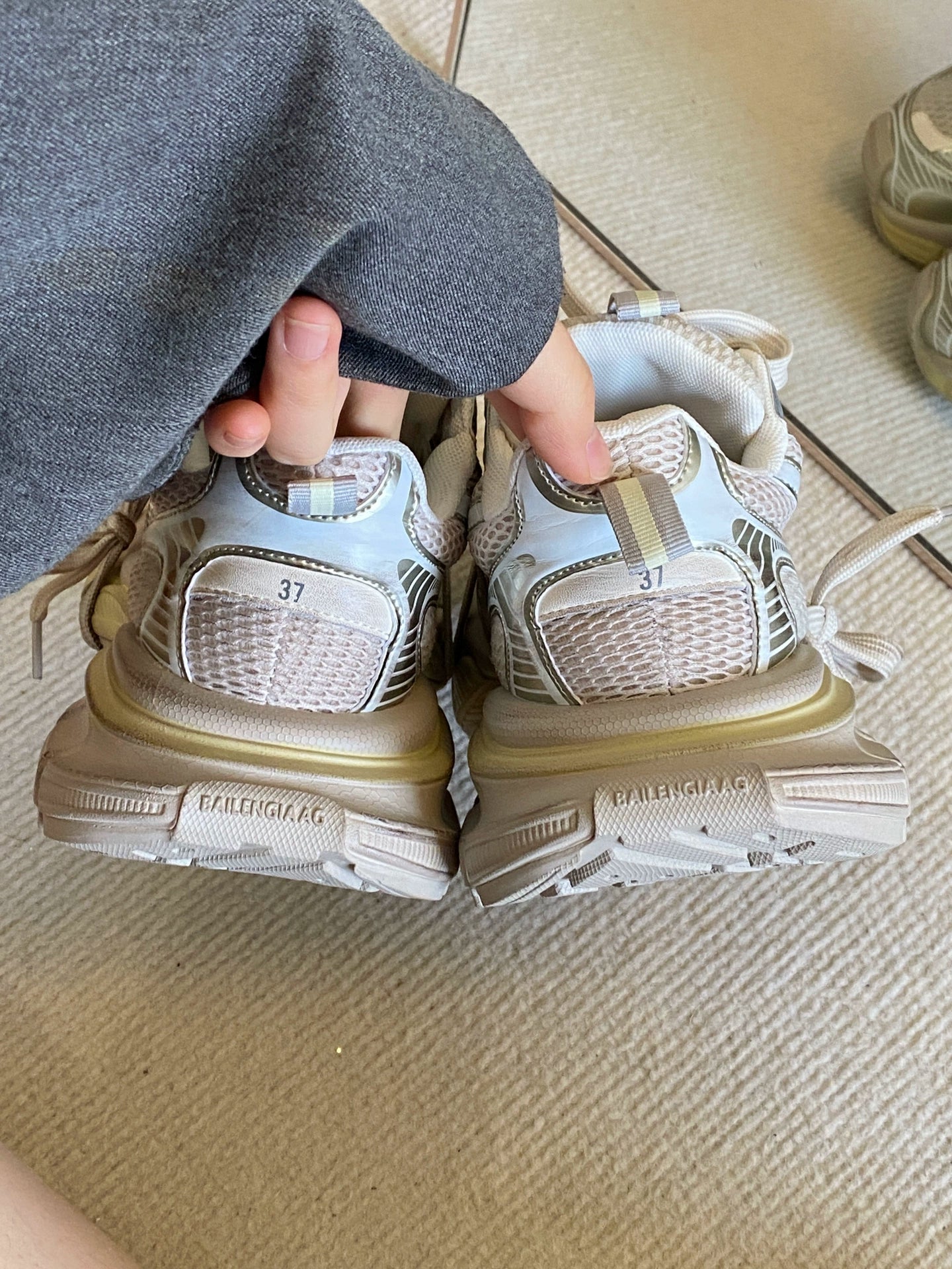 Paris style heightened 5CM~ grid polished dad shoes women's platform sports shoes old retro casual women's shoes