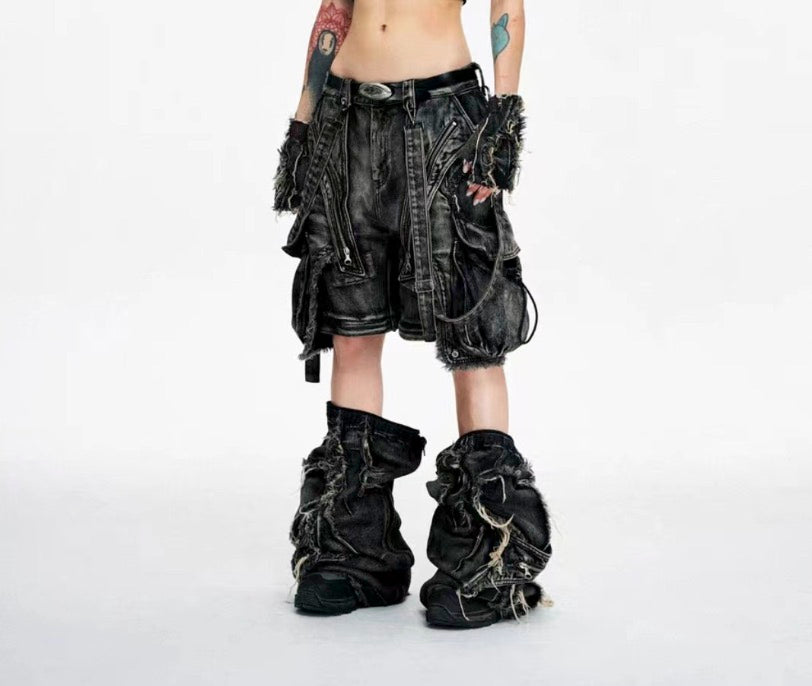 Two-piece removable recombinant satchel strap tooling jeans