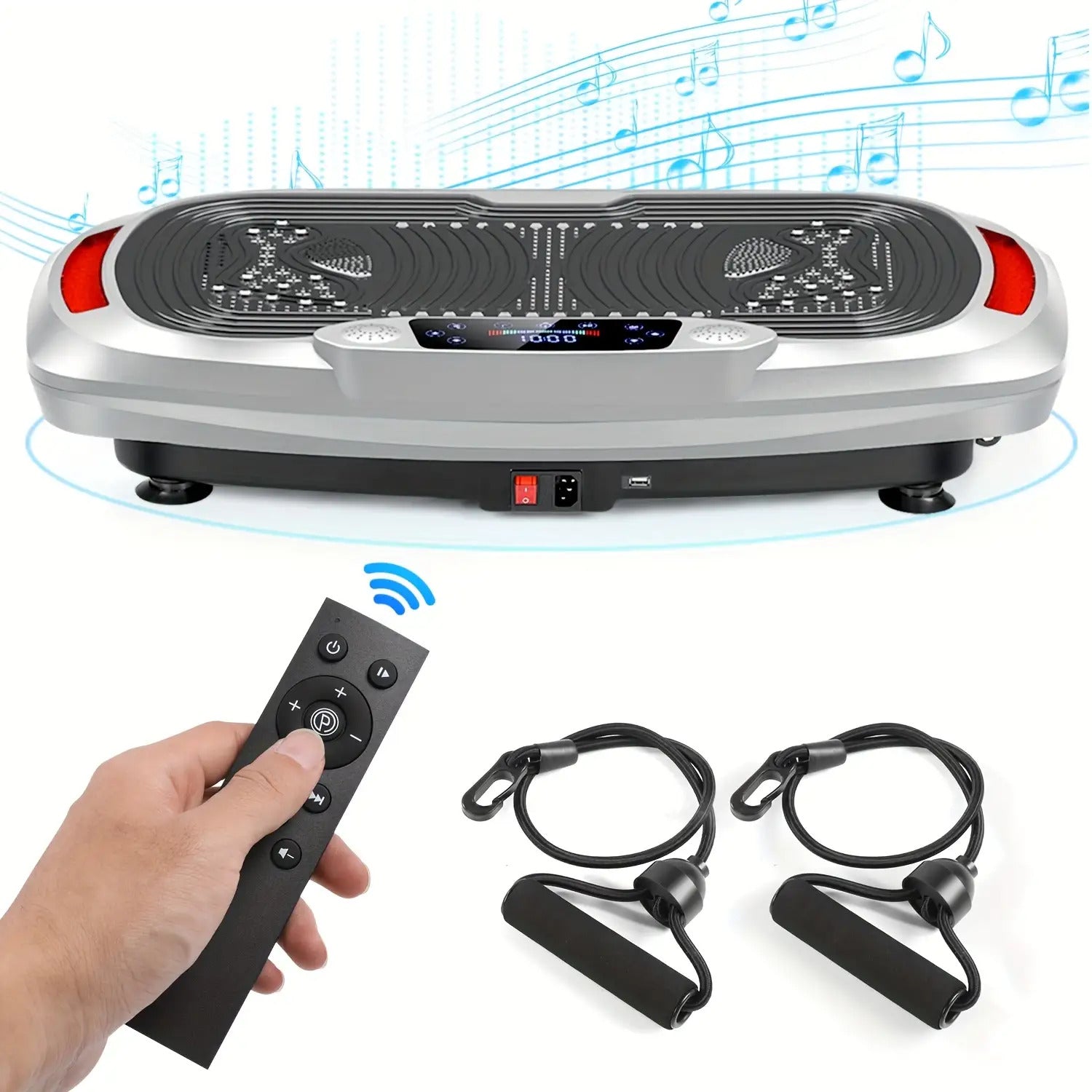 300W intelligente Vibrationsscheibe + elektromagnetische Tiefenmassage | mit Musik + 120-stufiger Touch-Einstellung | leiser Motor | maximale Belastung 200 kg | mit Seil | Ganzkörper-Gewichtsverlust-Training | Schlankheits- & Formgebung | Heim-/Fitnessstu