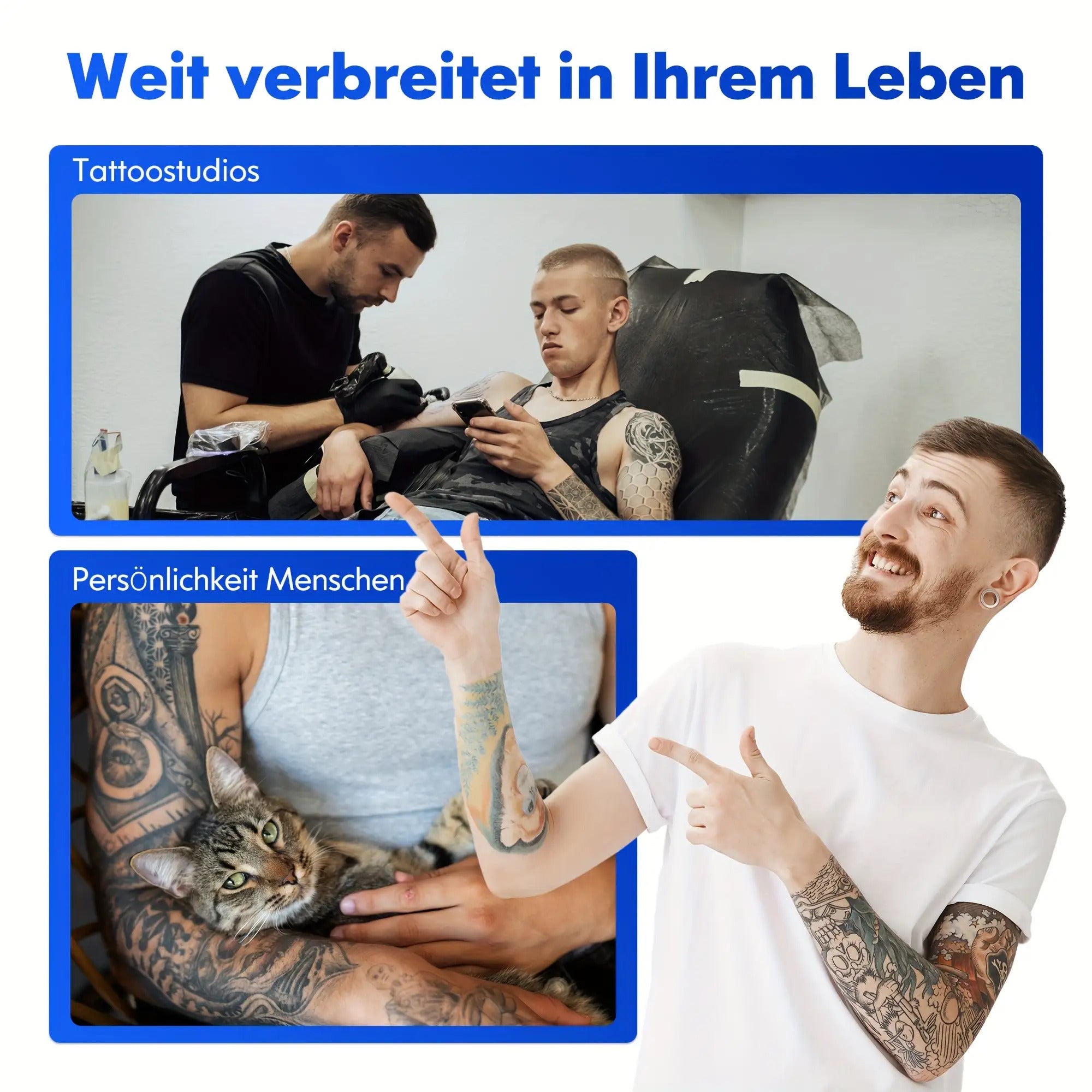 Tragbarer Tintenloser Drucker, Reise-Drahtloser Drucker, Thermischer Tattoo-Druckmaschine, Unterstützt A4 und US-Letter-Thermopapier, Kompatibel mit Smartphones und Laptops, Ideal für Business, Reisen, Büro & Zuhause