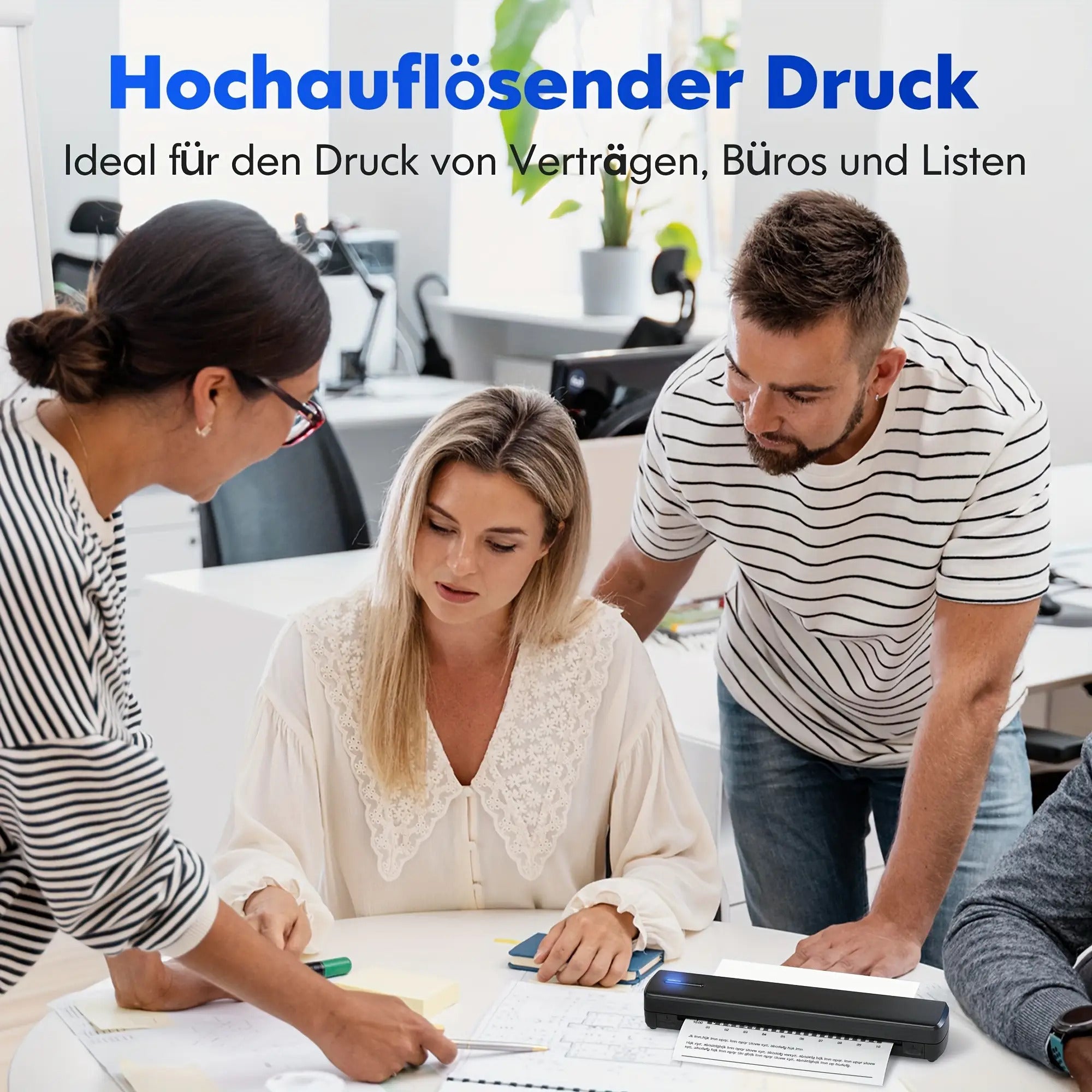 Tragbarer Tintenloser Drucker, Reise-Drahtloser Drucker, Thermischer Tattoo-Druckmaschine, Unterstützt A4 und US-Letter-Thermopapier, Kompatibel mit Smartphones und Laptops, Ideal für Business, Reisen, Büro & Zuhause