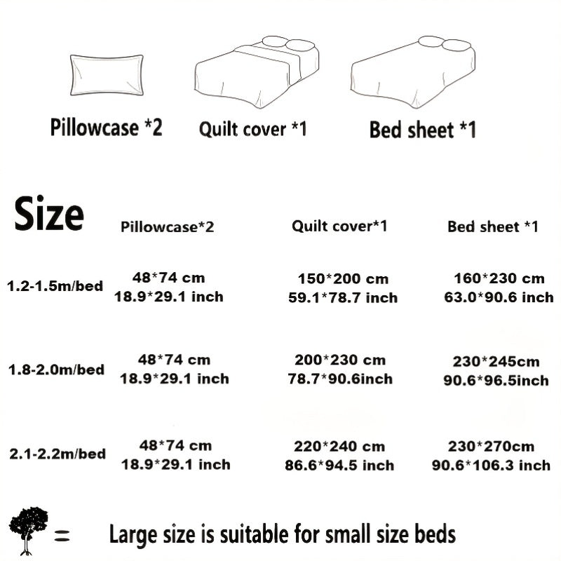 Four Seasons Skin-Friendly Printed Dinosaur Park Fleece Set, 100% Cotton, Includes 1 Duvet Cover + 2 Pillowcases + 1 Fitted Sheet, Soft and Breathable, Sweat-Wicking, Simple yet Elegant, Machine Washable