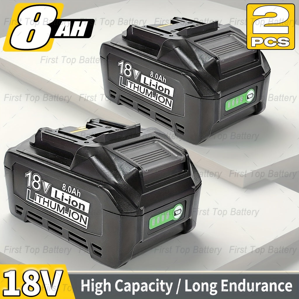 2PACK 8.0Ah 18V Ersatzakku für Makita 18V Lithium-Ionen-Akku Kompatibel mit 18 Volt BL1850B BL1840B BL1830B BL1835 BL1840 BL1850 BL1860 LXT400 Akku mit LED-Anzeige Akku-Werkzeug Akku