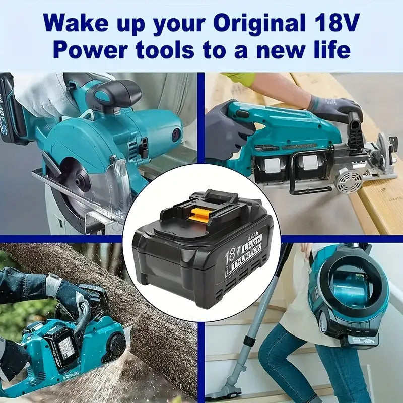 Ersetzbatterie 2X 18V 8000mAh für Makita BL1860B BL1850B BL1840 BL1830 BL1860B BL1815 BL1835 BL1860B BL1845 BL1850 194205-3 LXT-400 mit LED-Werkzeugbatterie