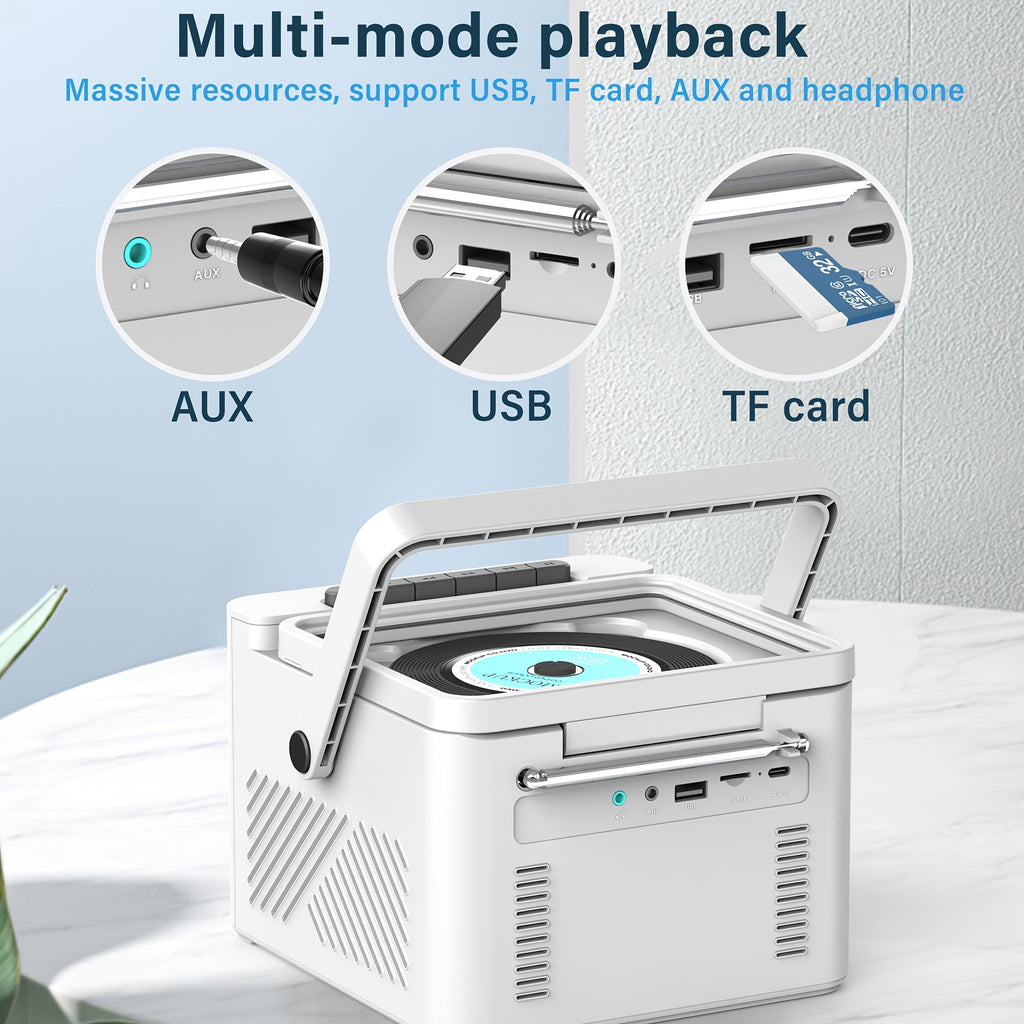 CD Cassette Player Boombox with 5000mAh