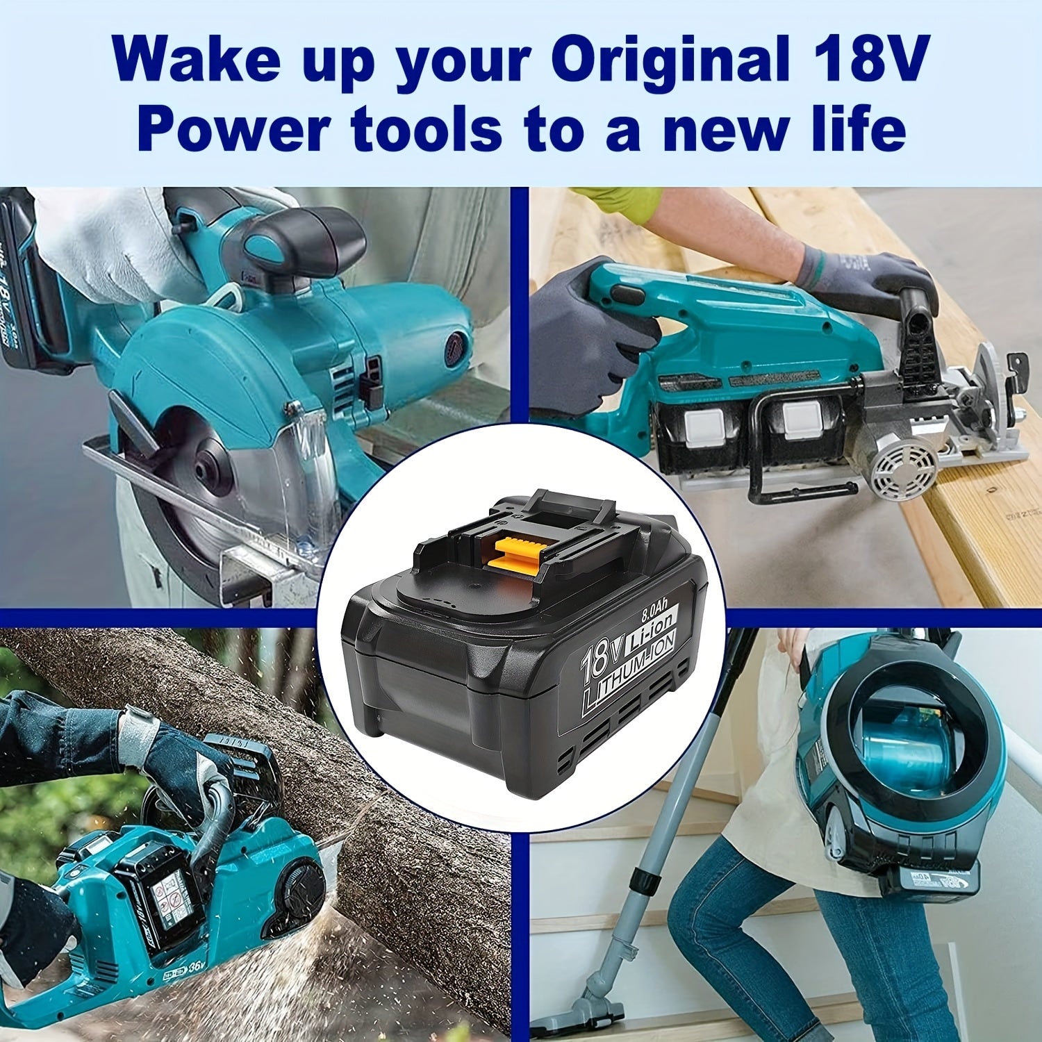 2PACK 8.0Ah 18V Ersatzakku für Makita 18V Lithium-Ionen-Akku Kompatibel mit 18 Volt BL1850B BL1840B BL1830B BL1835 BL1840 BL1850 BL1860 LXT400 Akku mit LED-Anzeige Akku-Werkzeug Akku