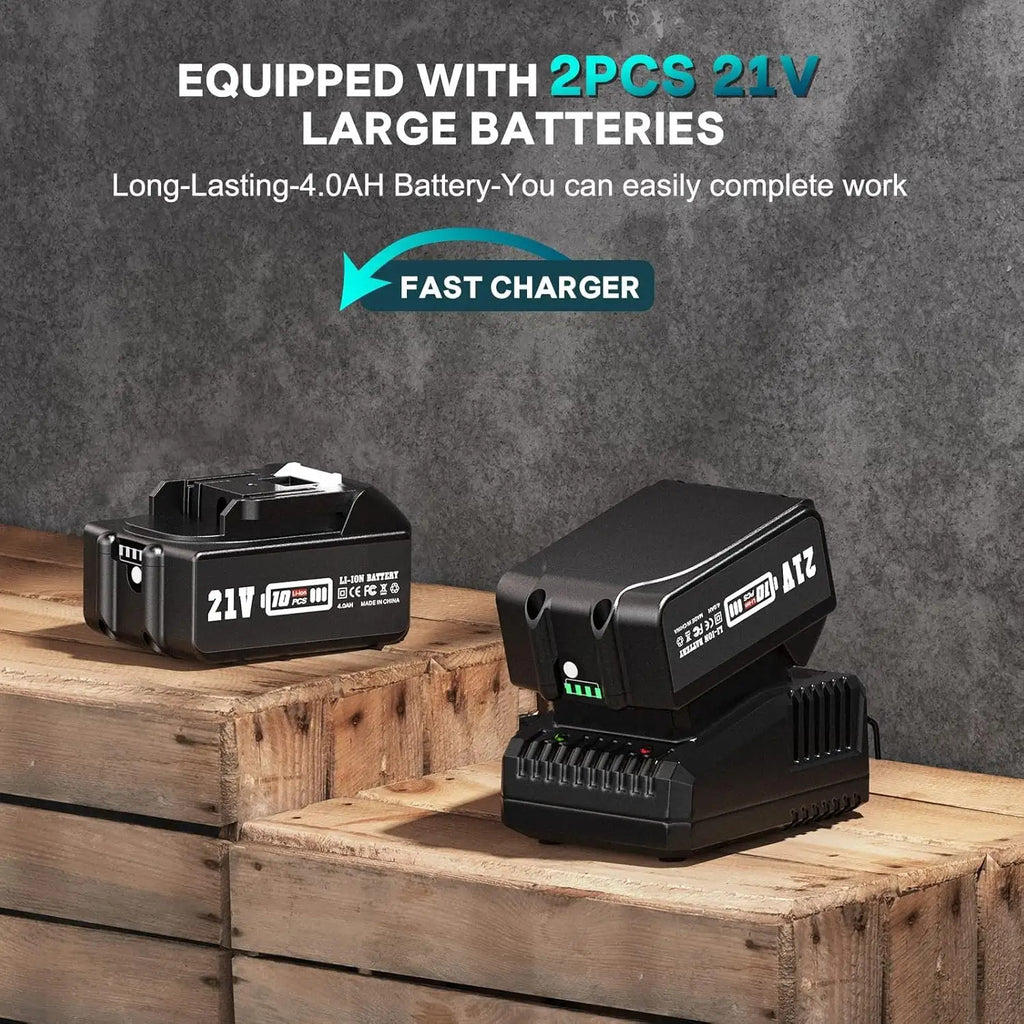Batterie-Kanten-Schneider mit 2 Stück 4,0 Ah Batterien, Batterie-Routenplaner Brushless Tragbarer Hand-Schneider für Holzbearbeitung, Batterie-Holz-Trimmer mit 15 Stück 1/4 Zoll Cutter-Set