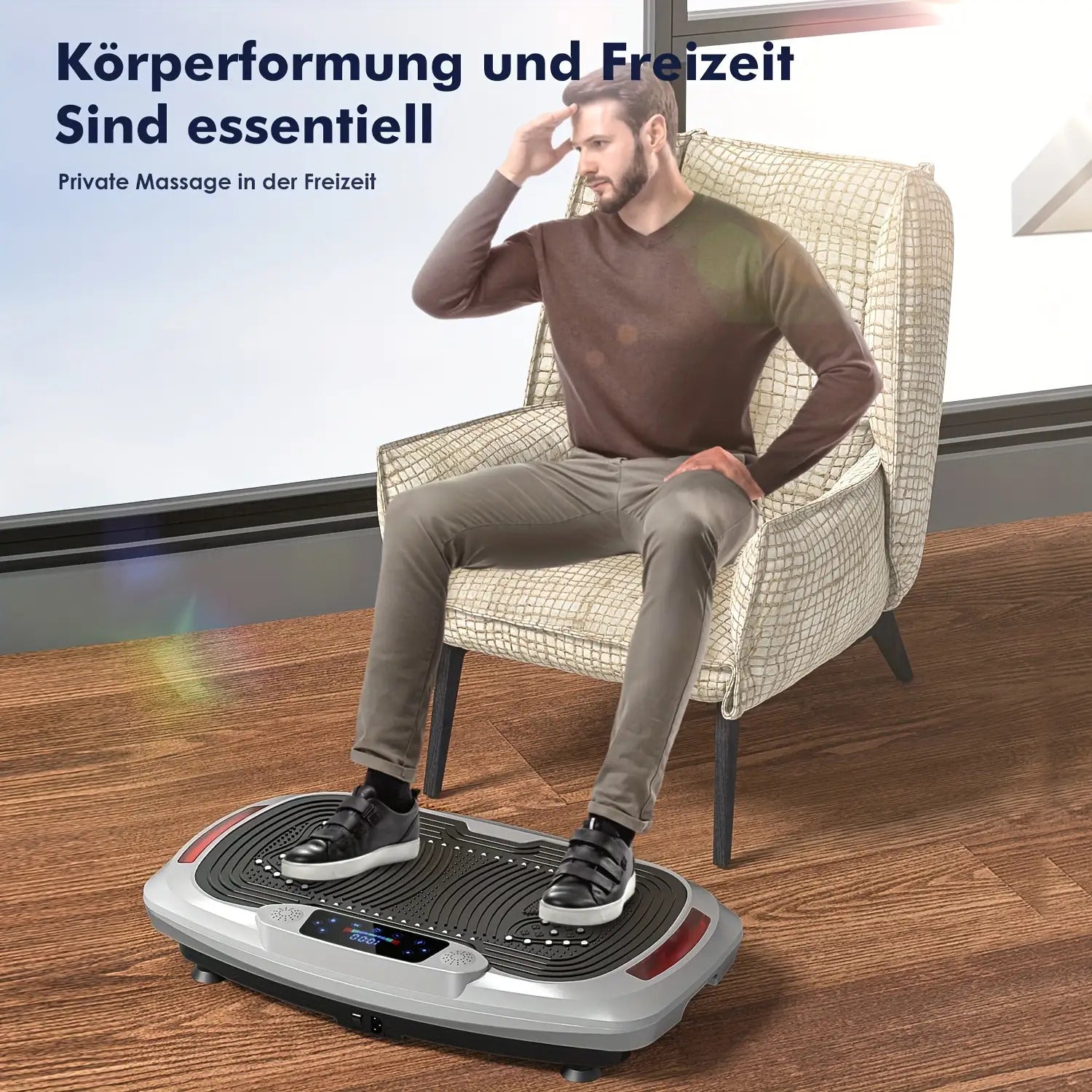 300W intelligente Vibrationsscheibe + elektromagnetische Tiefenmassage | mit Musik + 120-stufiger Touch-Einstellung | leiser Motor | maximale Belastung 200 kg | mit Seil | Ganzkörper-Gewichtsverlust-Training | Schlankheits- & Formgebung | Heim-/Fitnessstu