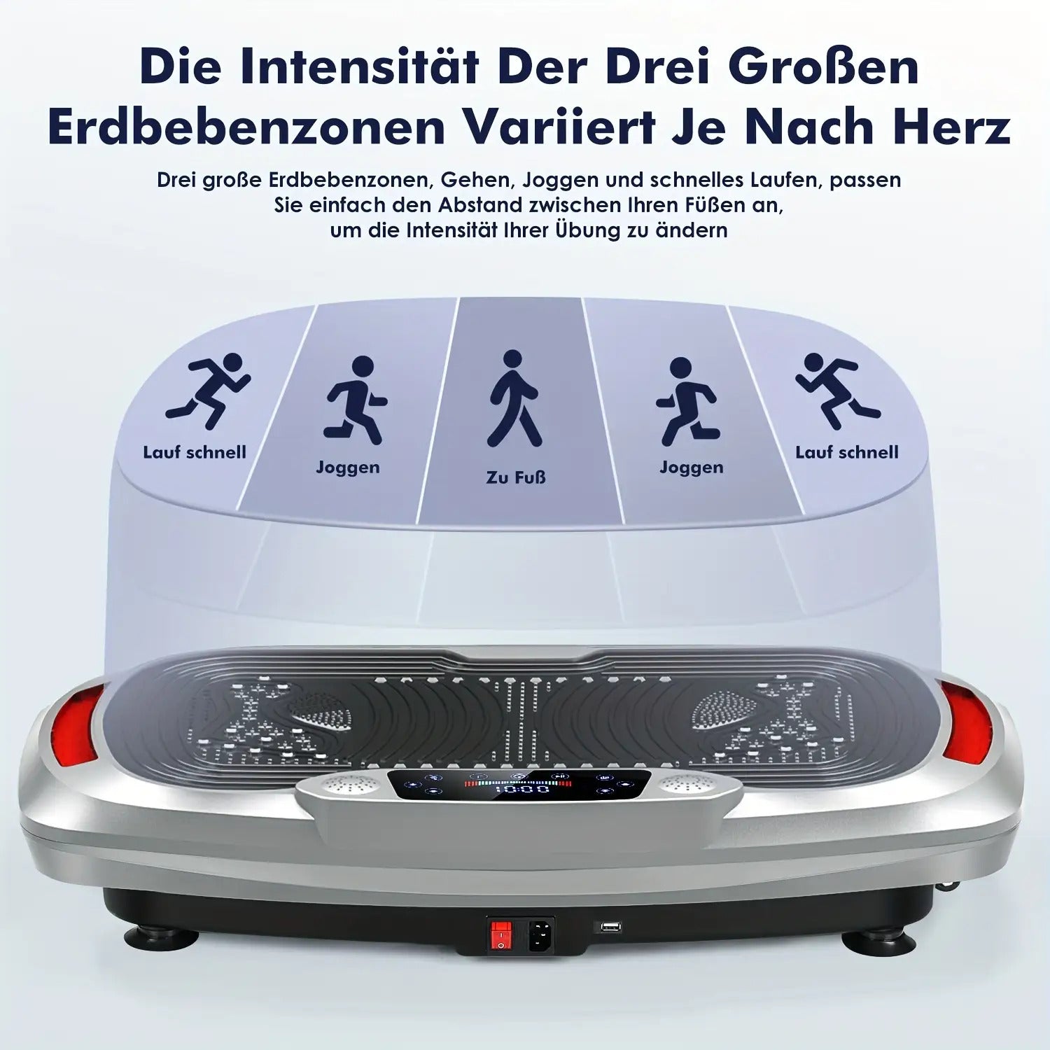300W intelligente Vibrationsscheibe + elektromagnetische Tiefenmassage | mit Musik + 120-stufiger Touch-Einstellung | leiser Motor | maximale Belastung 200 kg | mit Seil | Ganzkörper-Gewichtsverlust-Training | Schlankheits- & Formgebung | Heim-/Fitnessstu