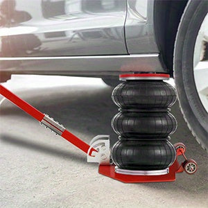 3 Tonnen pneumatischer Wagenheber, dreifachbeuteliger Luftheber, 6600 lbs Hebekraft, 40,0 cm/15,74 in Hebehöhe, pneumatischer Druck für Auto/Reifenwerkstatt, Schnellhebevorrichtung