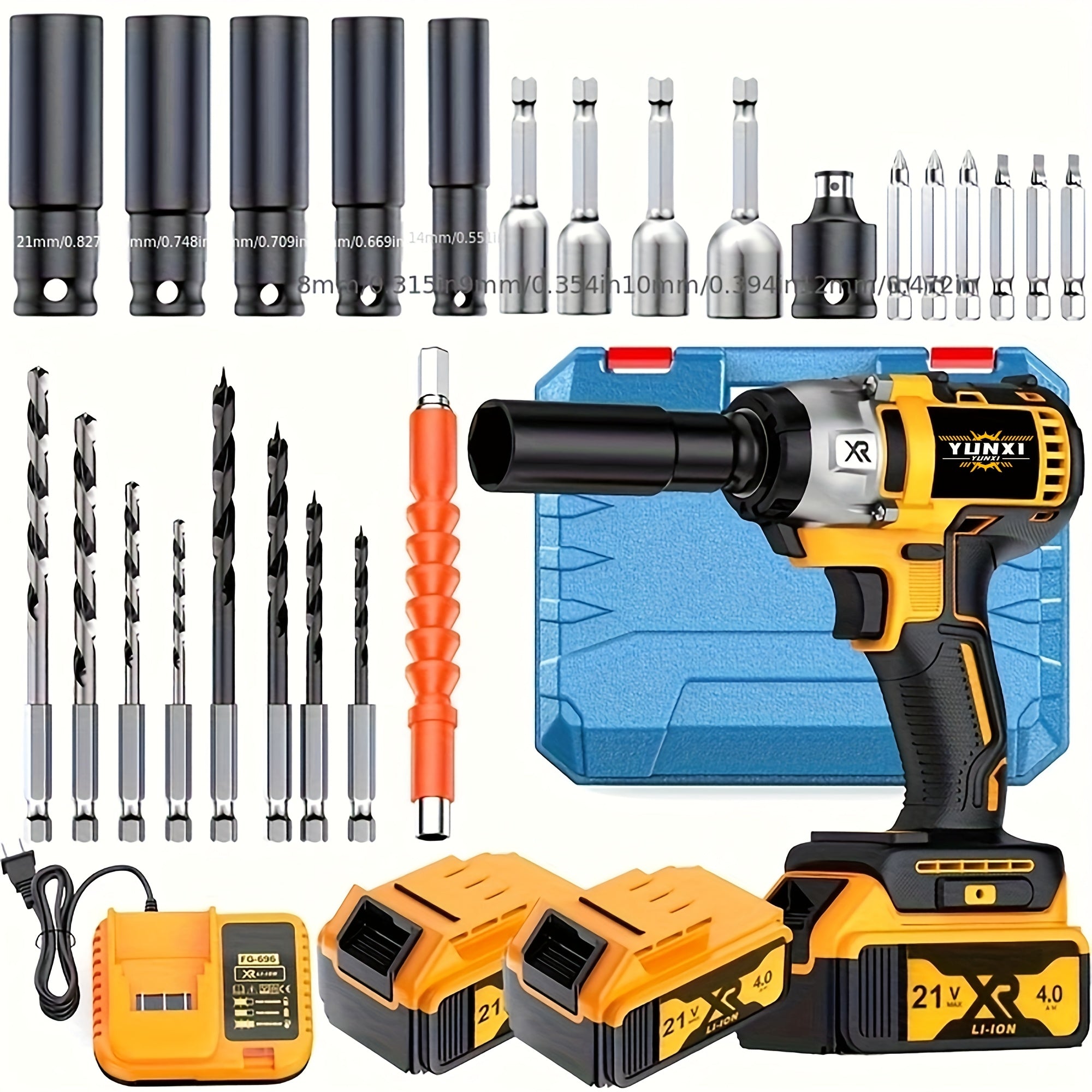 Lithium ion wrench, brushless lithium impact wrench, wireless impact wrench, lithium battery heavy-duty gas cannon, lithium-ion wrench, portable, used for car maintenance, wheel hub bolt disassembly and assembly, Men's Christmas gift car accessories.