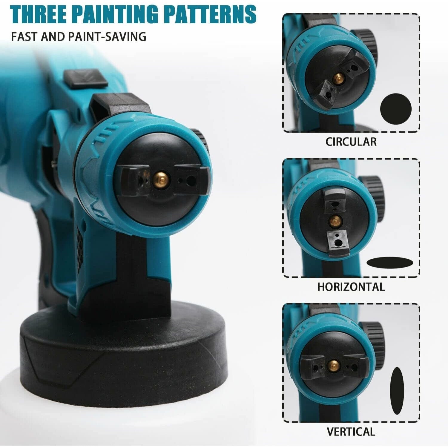 Paint guns,Cordless Paint Sprayer, Fence Paint Sprayer, Paint Sprayers for Fencing and Decking, Handheld Spray Gun, 3 Spray Patterns,with 2x 3000mah Batteries,Compatible with Makita Battery