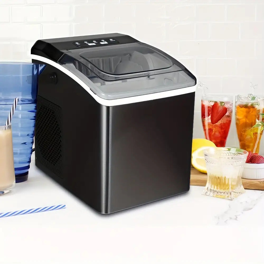 Citybee 6-Minuten-Eisbereiter | 9 Eiswürfel/Zyklus, 11,79 kg/Tag | Selbstreinigend & Automatischer Abschalter | Tragbar mit Griff für Küche/Camping/Wohnmobil (Schwarz)