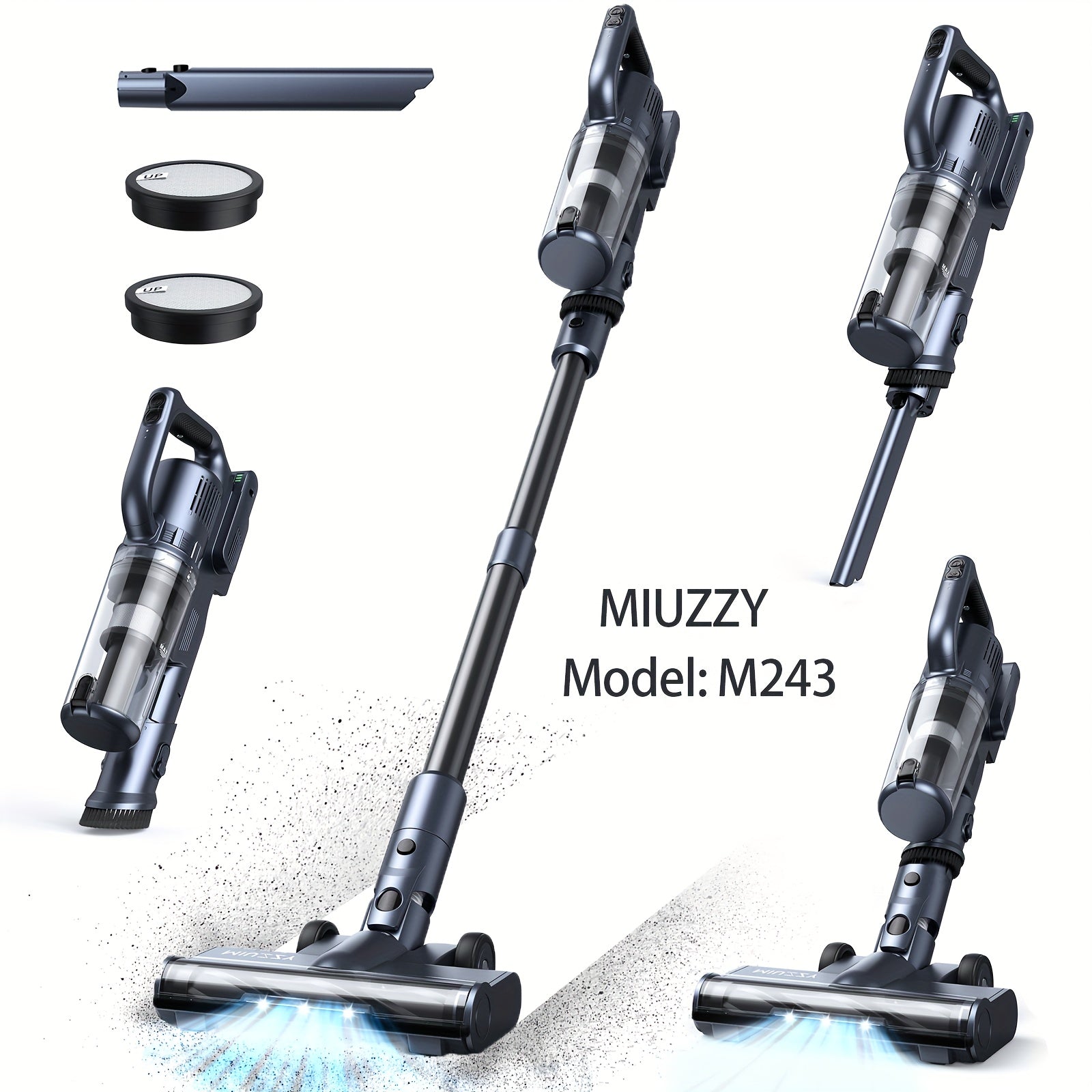 Lubluelu Cordless Stick Vacuum Cleaner - 25KPa Powerful Suction, Lightweight & Portable, 6-in-1 Multi-Surface Cleaning for Carpet, Floor, Pet Hair - 220-240V, 0, 9L Capacity, 6 Accessories, Rechargeable Battery, European Plug, Cordless Vacuum Cleaner, Hom