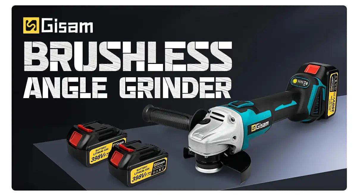 GISAM 125mm M14 Akku-Winkelschleifer, kabellose Schleifmaschine mit bürstenlosem Motor | Metall- und Holzschleifer & Poliermaschine | zum Schleifen, Bürsten und Schleifen