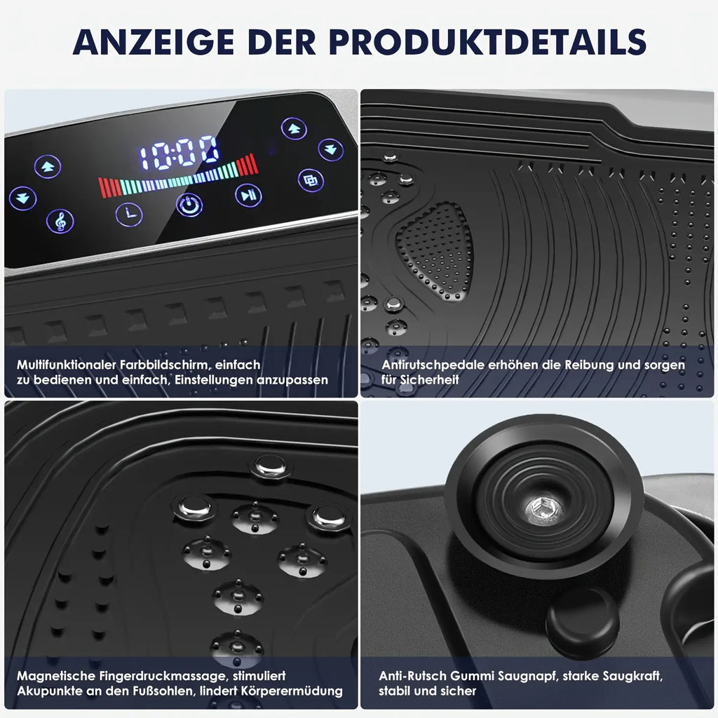300W intelligente Vibrationsscheibe + elektromagnetische Tiefenmassage | mit Musik + 120-stufiger Touch-Einstellung | leiser Motor | maximale Belastung 200 kg | mit Seil | Ganzkörper-Gewichtsverlust-Training | Schlankheits- & Formgebung | Heim-/Fitnessstu