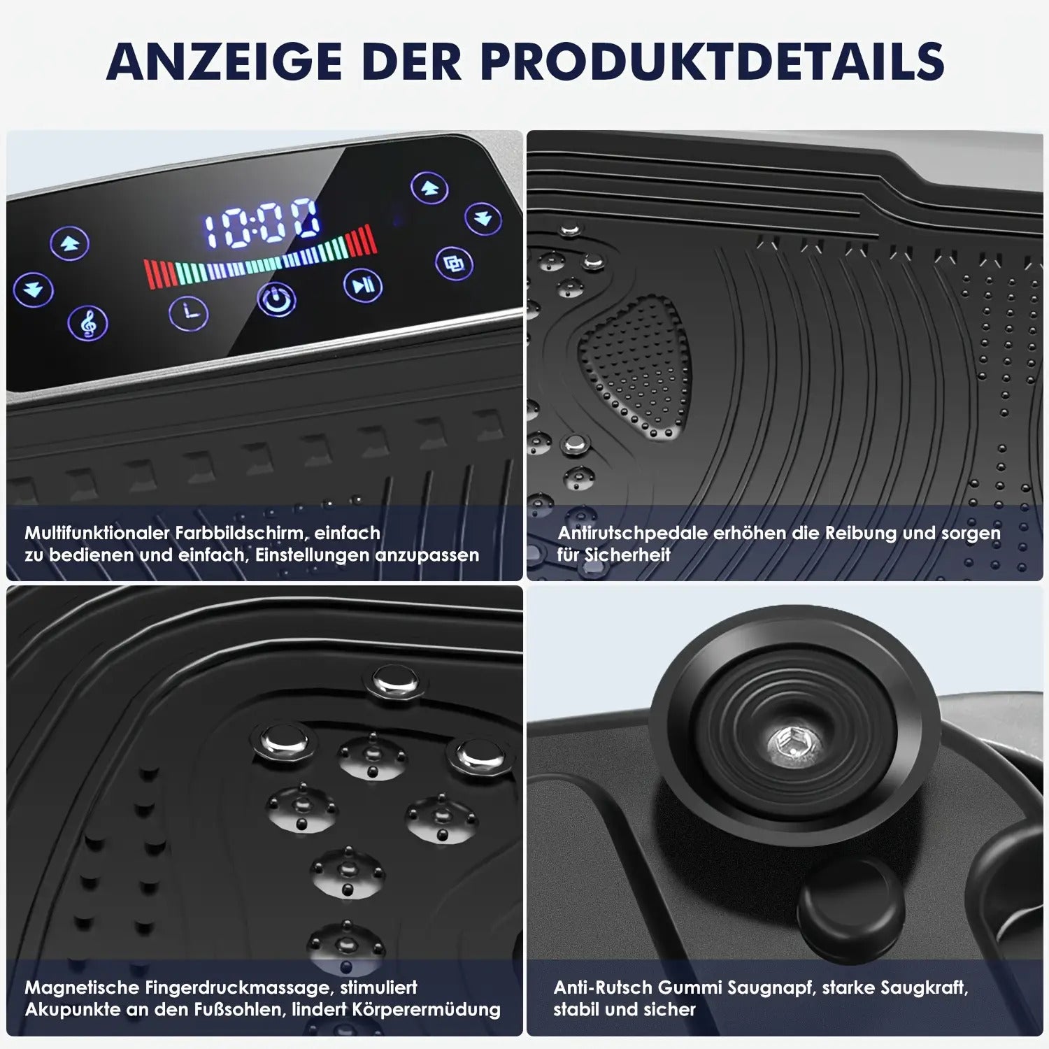 300W intelligente Vibrationsscheibe + elektromagnetische Tiefenmassage | mit Musik + 120-stufiger Touch-Einstellung | leiser Motor | maximale Belastung 200 kg | mit Seil | Ganzkörper-Gewichtsverlust-Training | Schlankheits- & Formgebung | Heim-/Fitnessstu
