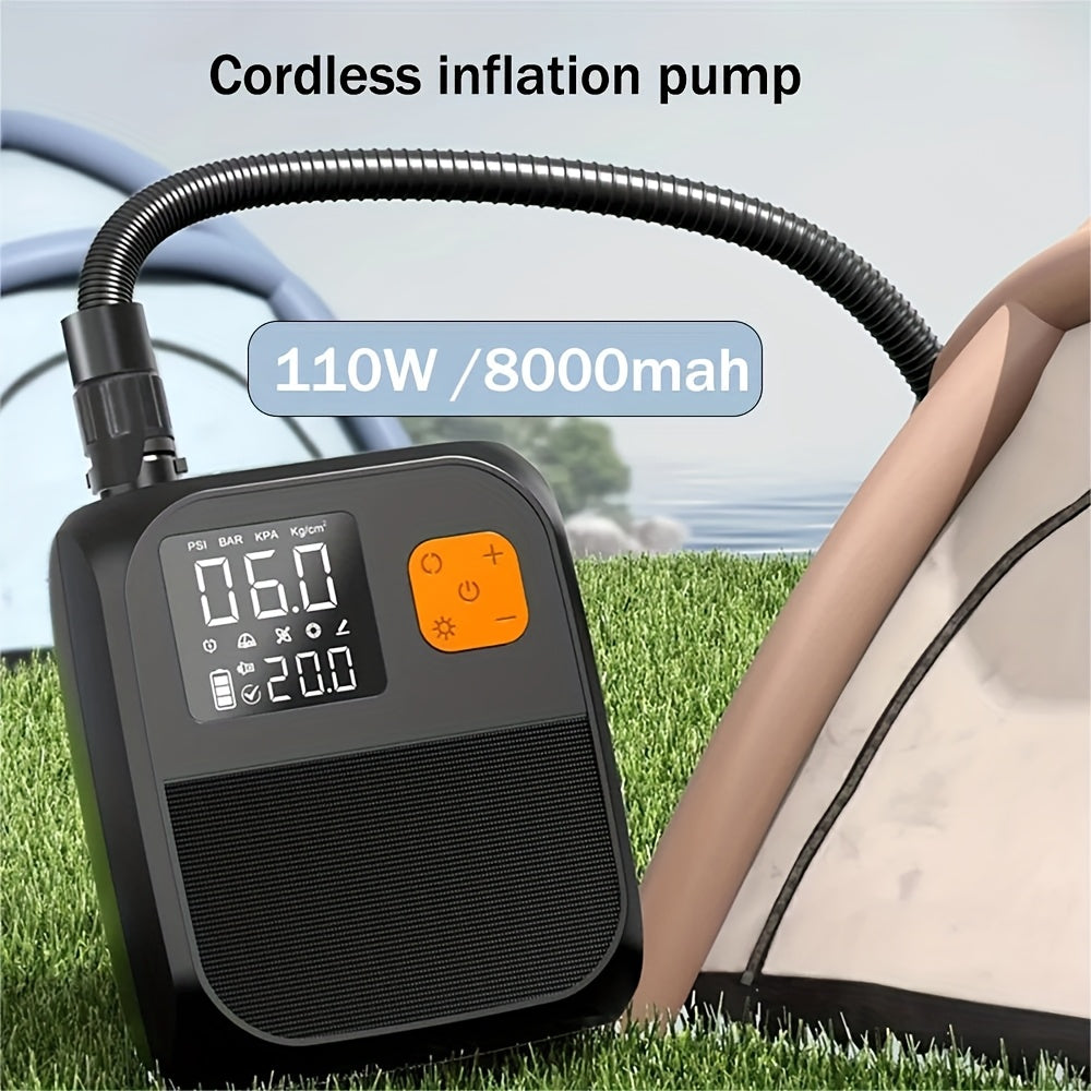 Electric Air Pump Wireless Air Pump 80W Wireless SUP Pump Tire Inflator Dual-Stage Battery Paddle Board Pump for Inflatables Without Battery