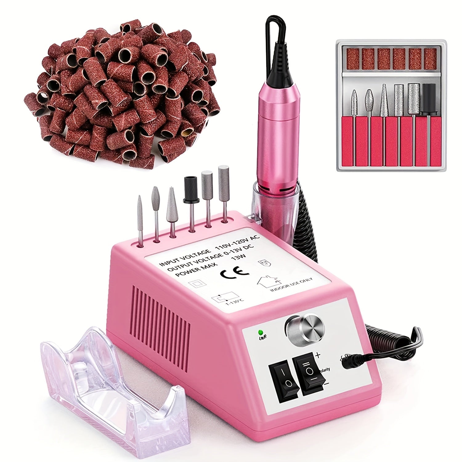 Professional Acrylic Nail Set with 20000RPM Electric Nail Drill for Nail Filing, Suitable for Gel Nail Polish Removal, Comes with 1 Pack of Sanding Bands.