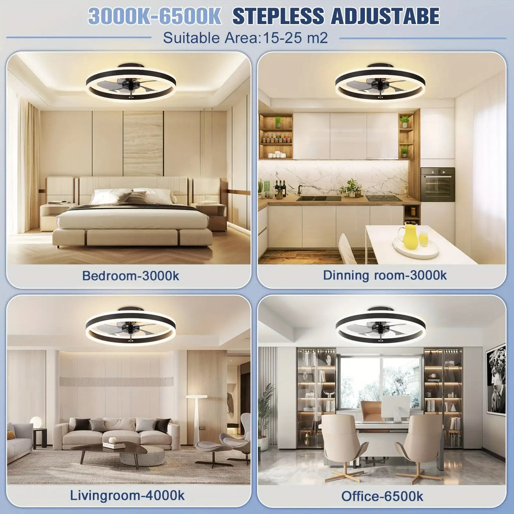 LED Deckenventilator mit Licht, Lampe und Fernbedienung & App, Modernes Wohnzimmer- und Schlafzimmerlicht, Vielseitige Beleuchtung, Langlebiger Aufbau