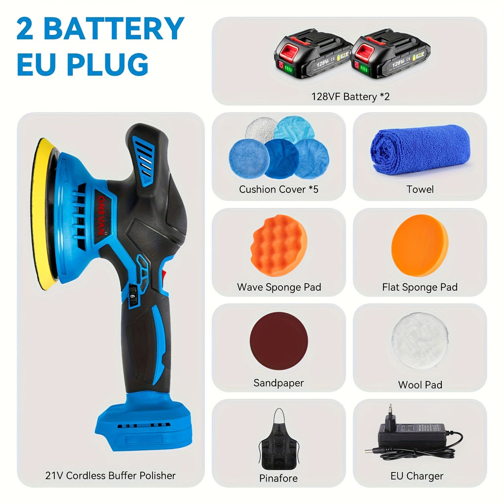 21V Polierschleifer, 150mm Schleifscheiben-Polierer für Auto-Detailing mit Politur- und Wachs-Funktion, 5000 U/min, Elektro-Poliertechnik für Autos und Möbel, geeignet für Yofidra-Akkus – Ideal für Haus & Badezimmer-Wandreinigung