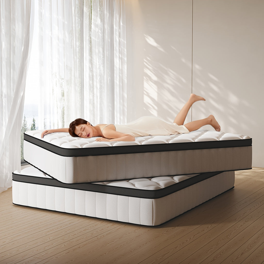 Gronfont Matratze 90x200/140x200cm, Höhe 25cm/22cm, Orthopädische 7-Zonen-Federkernmatratze mit Premium-Taschenfederung, Matratze inkl. Spannbetttuch, Härtegrad H3, Erwachsenenmatratze