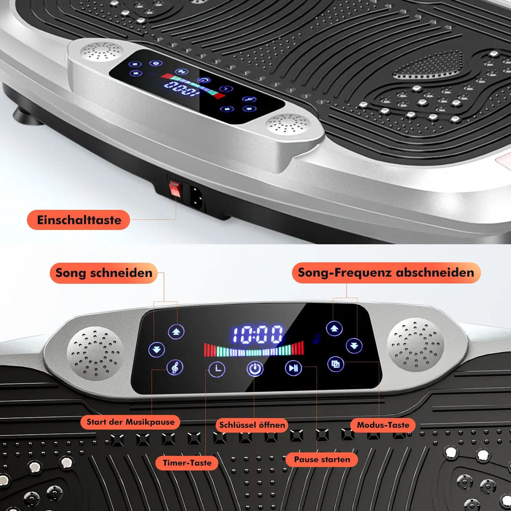 300W intelligente Vibrationsscheibe + elektromagnetische Tiefenmassage | mit Musik + 120-stufiger Touch-Einstellung | leiser Motor | maximale Belastung 200 kg | mit Seil | Ganzkörper-Gewichtsverlust-Training | Schlankheits- & Formgebung | Heim-/Fitnessstu