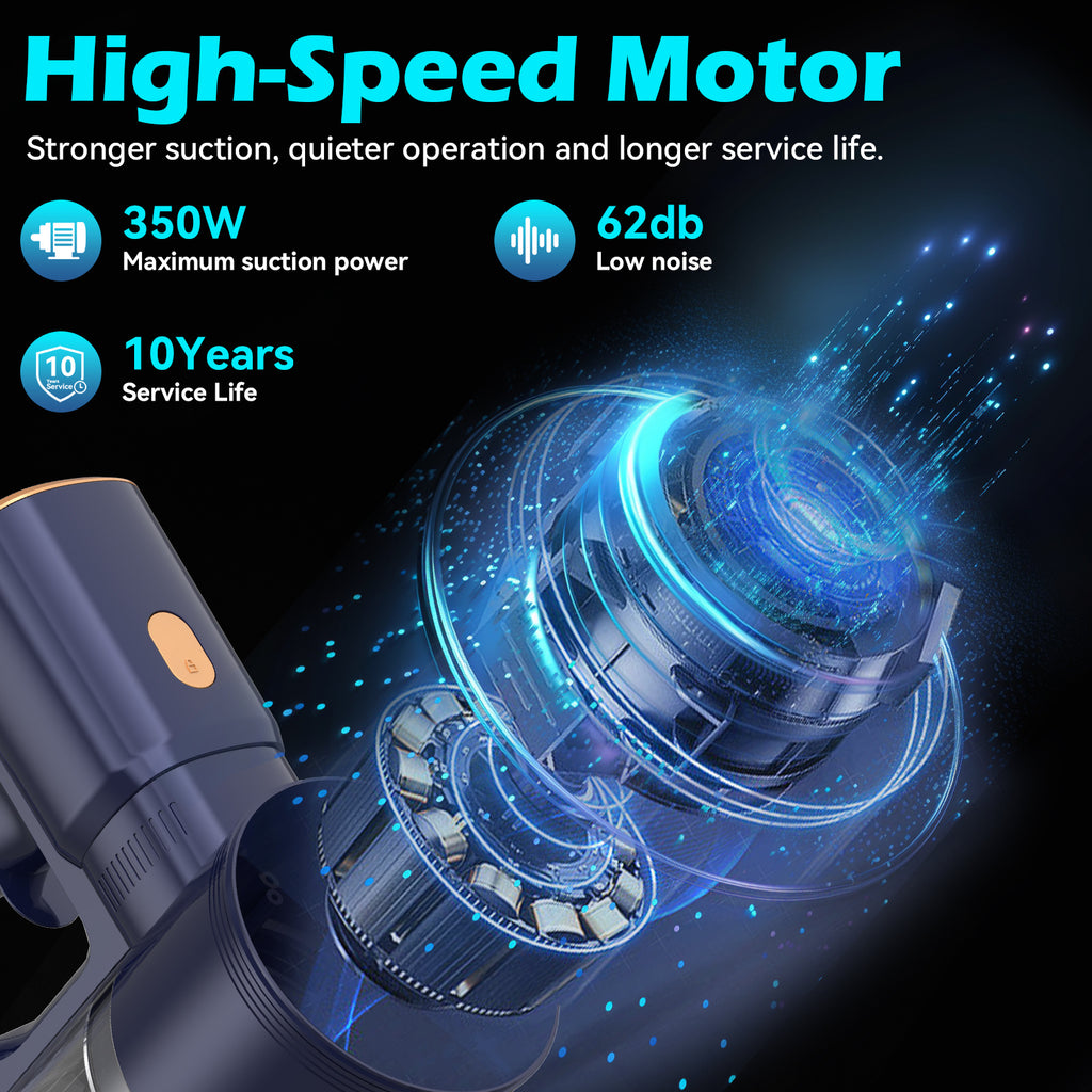 N9 60000Pa Cordless Vacuum Cleaner for Home, 55min Runtime, Upright Carpet Cleaner 6 in 1, 8*2200mAh Battery, Anti-tangle Floor Brush, Powerful Suction, Car Accessories, for House, Pet Hair, Carpet and Hard Floors, Ideal Gift, Home/Car Vacuum Cleaner, Fat