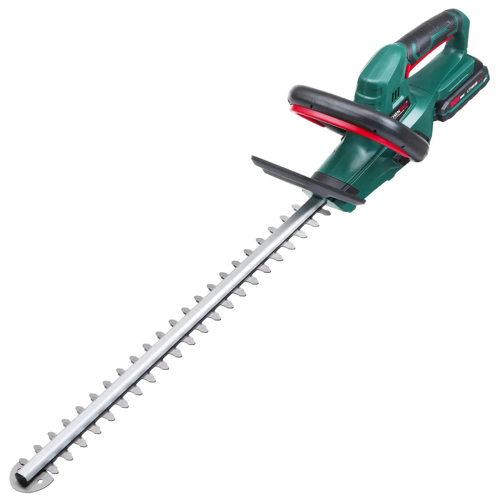 POSENPRO 20V Akku-Gehölztrimmer mit 52 cm Klingenlänge & 15 mm Zahnabstand - 2,0 Ah Lithium-Ionen-Akku, 1H Schnellladegerät, ergonomischer Griff für hohe Hecken und Sträucher – EU-Stecker Gartengeräte, effizientes Design, langlebige Konstruktion