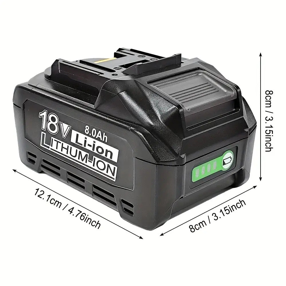 Ersetzbatterie 2X 18V 8000mAh für Makita BL1860B BL1850B BL1840 BL1830 BL1860B BL1815 BL1835 BL1860B BL1845 BL1850 194205-3 LXT-400 mit LED-Werkzeugbatterie