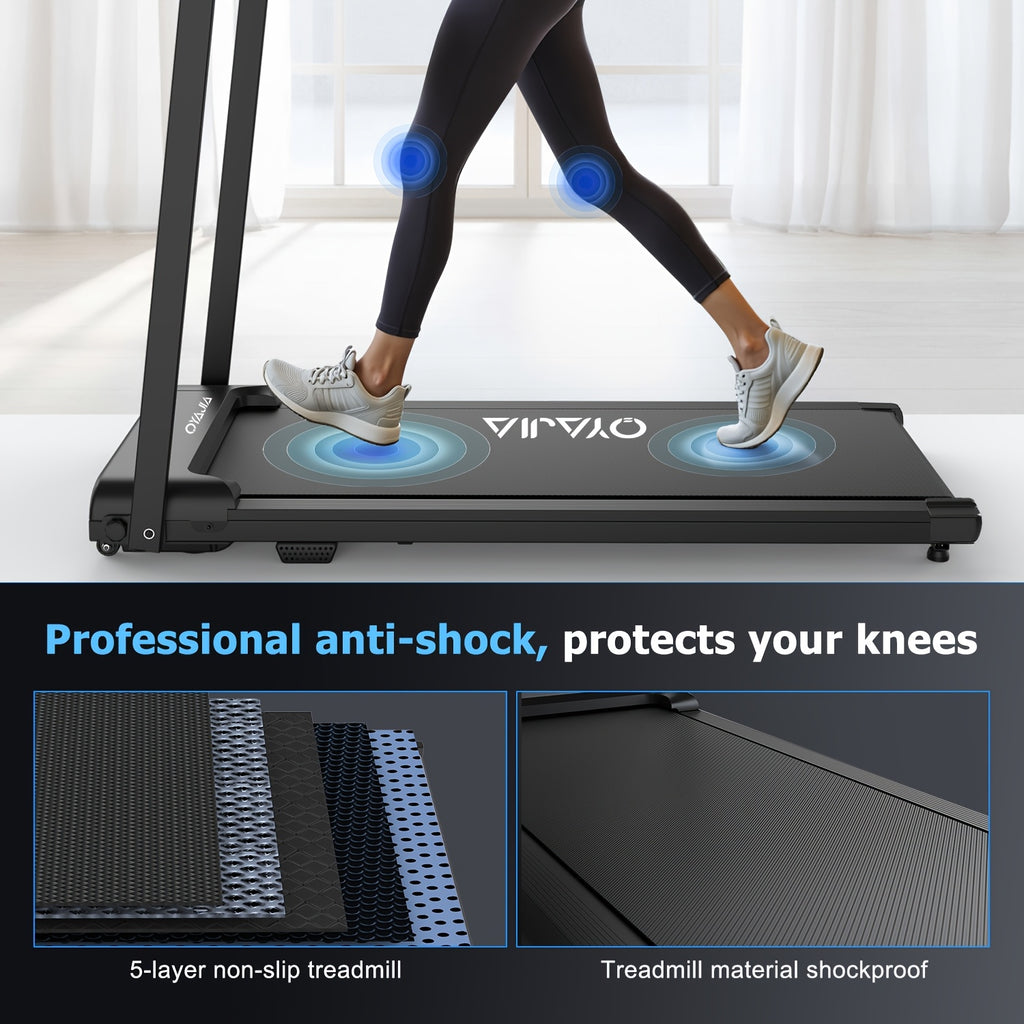2-in-1 Folding Treadmill, Home Treadmill, 2.0HP Peak DC Motor, 1-12KM/H Speed Adjustment, LED Quad Display 12 Preset Programmes + Triple Mode Switching Music Speaker, Wide Treadmill Belt, Home Fitness Equipment, Home Folding, Without Battery