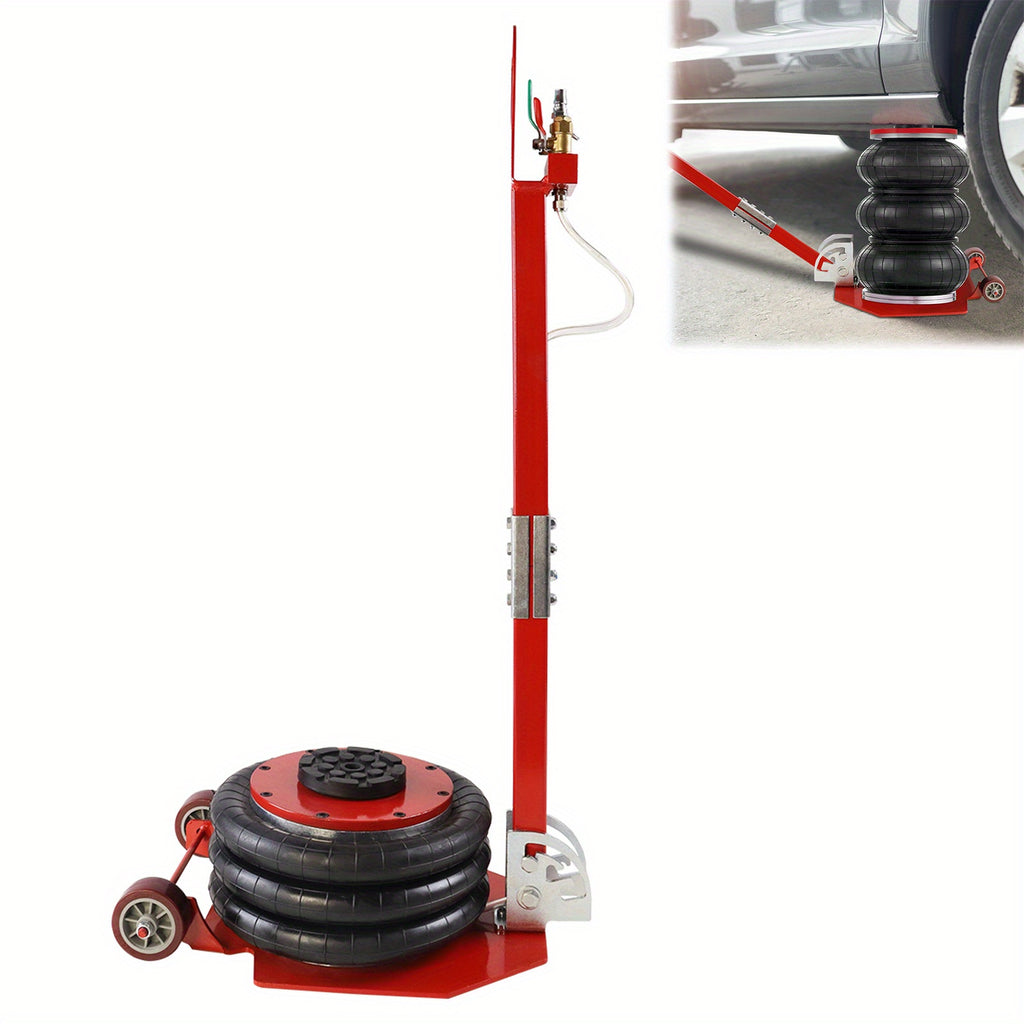 3 Tonnen pneumatischer Wagenheber, dreifachbeuteliger Luftheber, 6600 lbs Hebekraft, 40,0 cm/15,74 in Hebehöhe, pneumatischer Druck für Auto/Reifenwerkstatt, Schnellhebevorrichtung